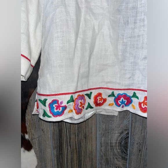 Linea Louis Dell’Olio size XS bright embroidered white super cute jacket - Picture 8 of 9